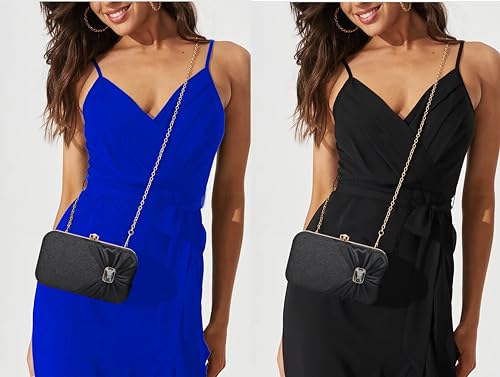 Image of ADISA Studded formal party clutch with gold chain for women and girls (CL107)