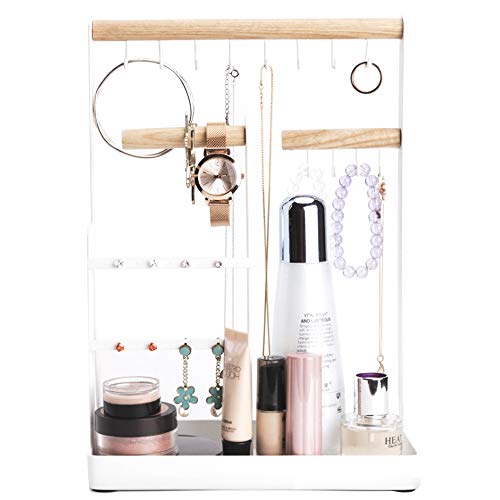 Preisvergleich Produktbild Baffect Hängender Schmuck Organisator, Schmuck Ausstellungsstand Ohrring Halter Stand Tischplatten Halsketten Halter für Organisieren Halsketten Armband Ohrringe Ringe und Uhren Nickel