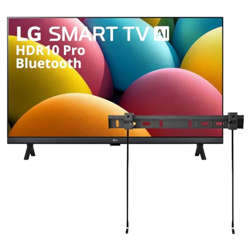 LG 32" inch Smart TV (2025) LR600 32" Class HD HDR10 LR60 Series webOS 23 Bluetooth α5 AI Processor Gen6 + Wall Mount (Renewed)