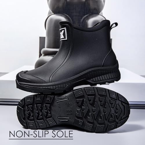 Nutropa Waterproof Short Rain Boots for Men Lightweight Comfortable Garden Shoes Chelsea Ankle Rain Shoes3
