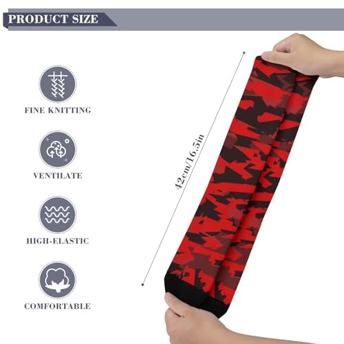 Mid-Calf Casual Socks,Camouflage Military Camo Red Breathable Athletic Running Socks Fashion Sport Socks For Women Men4