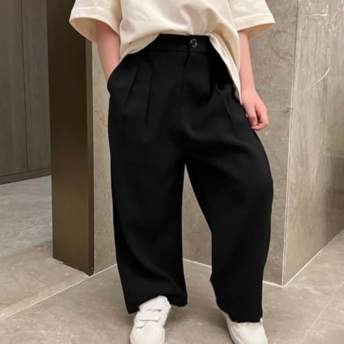 Boys Casual Pants Comfortable Elastic Waist Trousers for Everyday Active Play School Outdoor Activities3