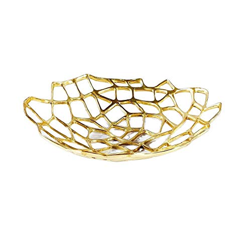 KCCCC Plateaux d'organisateurs Brass Creative Fruit Basket Bowl Accueil Table Plateau Porte-Service métal Banane Orange Conteneur Boîtes de boîtes (Color : Gold, Size : 32x8cm) Cover