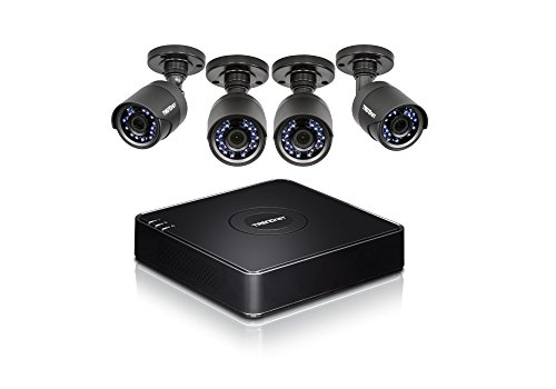 TRENDnet 4-Channel HD CCTV DVR Surveillance Kit with Pre-Installed 1 TB HDD and 4 x 1080p HD IR IP66 Analog CCTV Cameras, SATA I/II, IPv6, TV-DVR104K