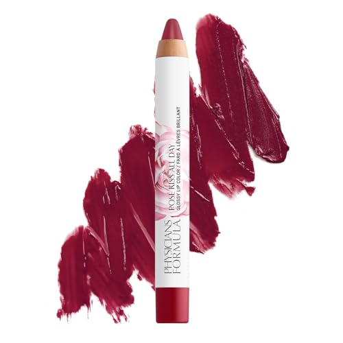Physicians Formula Rosé Kiss All Day Glossy Lipstick Lip Color Makeup, Red Xoxo | Dermatologist Tested, Clinicially Tested