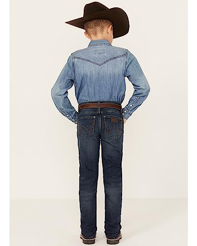 Wrangler Boys' Retro Dark Wash Slim Straight Denim Jeans Dark Wash 11 SLM3