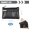 2 Stück leather key case, 11 x 8 cm, key bag, Schlüsseletui Leder Herren & Schlüsseletui Damen, Schlüsseltasche Leder aus Kunstleder Schwarz, Auto Schlüssel Etui mit Reißverschlussfach & Schlüsselring #1