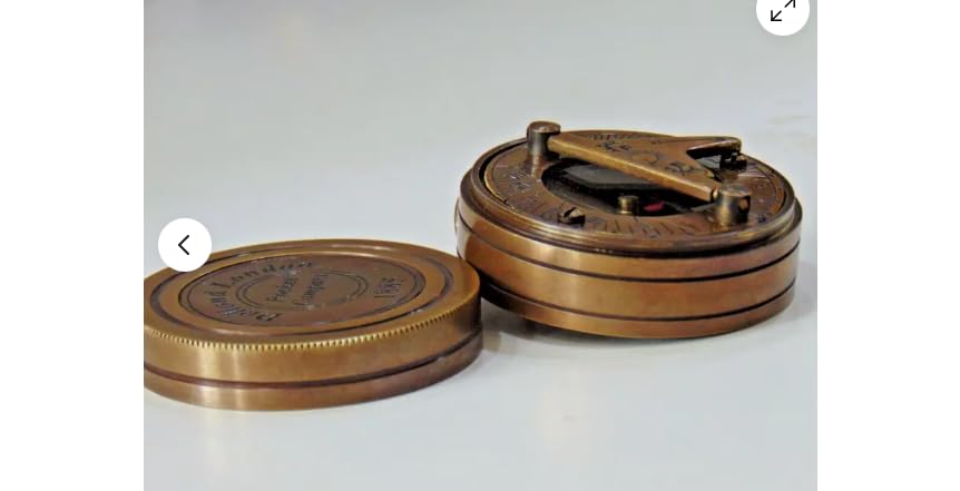 Brújula antigua de latón vintage con reloj de sol, brújula náutica de Londres, sólida de latón, regalo para mamá/papá miniatura 2