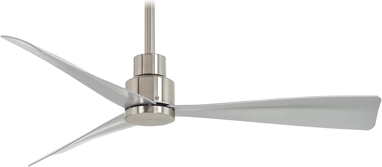 Minka Aire 44 in. Simple Indoor/Outdoor Brushed Nickel Wet Ceiling Fan with Remote Control