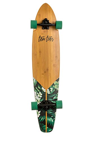 Ten Toes Board Emporium Zed Bamboo Longboard Skateboard Cruiser, 44