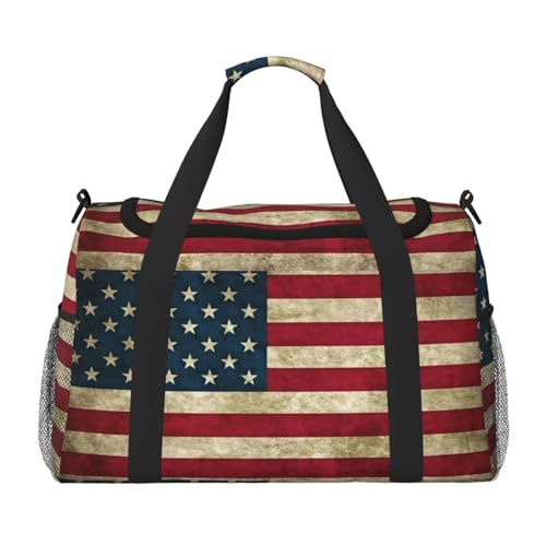 American Flag Travel Bag, Weekender Bags For Women Men For Outdoor Adventures, Ideal For Camping And Hiking