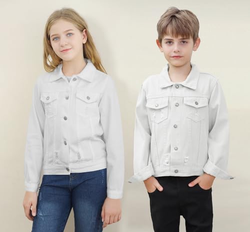 Cromoncent 2 Pieces Kids Classic Denim Jacket for Boys Girls4
