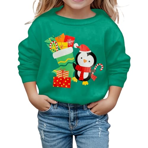 Genérico Sudadera con Capucha de Manga Larga para niñas, Tejido Suave y Transpirable, Ideal para Uso Diario y Escuela, con Bolsillo Frontal y Costuras reforzadas (Green, 11-12 Years)