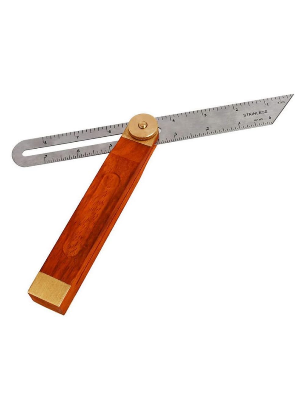 9Inch Adjustable Sliding T-Bevel Gauge with Wooden Handle,Locking T-Bevel Angle Finder Hardwood Handle Dual Scale Measurements Ruler for Craftsman/Carpenter