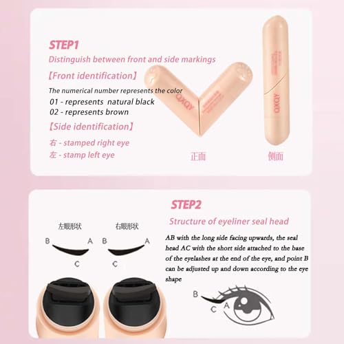 Set 2 piezas Wing Eyeliner Stamp líquido resistente al agua miniatura 5