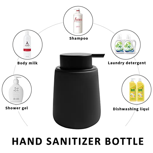 Image of Soap Liquid Dispenser Ceramic with Easy-to-Press Pump Hand Liquid Dispenser for Shampoo Bathroom Kitchen 12 oz 2pcs
