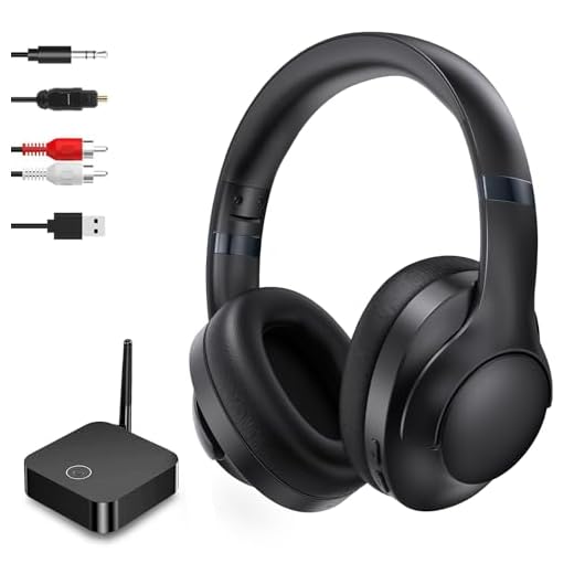 LETSACTIV Kabellose Kopfhörer für Fernseher, Over-Ear kabellose 196ft Wireless-Reichweite,unterstützen Optical, AUX, RCA und USB,40 Stunden Audio-Wiedergabezei, hohe Lautstärke, Hi-Fi Audio