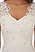 Abaowedding Women's Wedding Dress Lace Double V-Neck Sleeveless Evening Dresses Ivory US 12