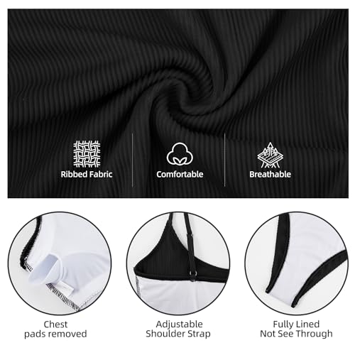 Zando Black Maternity Swimsuit One Piece Bathing Suit for Women Pregnancy Swim Suit High Elastic Women's Maternity Swimwear for Pregnancy Women with Adjustable Straps Medium - Image 5