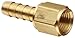 Dixon Valve BF252 Brass Hose Fitting, Solid Insert, 1/4" NPTF Female x 5/16" Hose ID Barbed