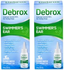 Debrox Swimmer's Ear Drying Drops for Adults & Kids, 1 Fl oz. (Pack of 2)