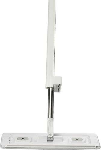 Miniatura 9 de Happybuy Trapeador plano de microfibra con mango autoescurridor, incluye 4 almohadillas lavables para limpieza en húmedo y seco en suelos de