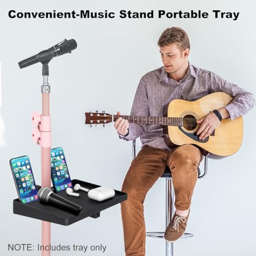 Microphone Stand Universal Sound Card Tray - Adjustable Music Stand Clamp for Sheet Music, Live Streaming, Speech, Karaoke, Recording - Accessories (8.3" x 6.3")