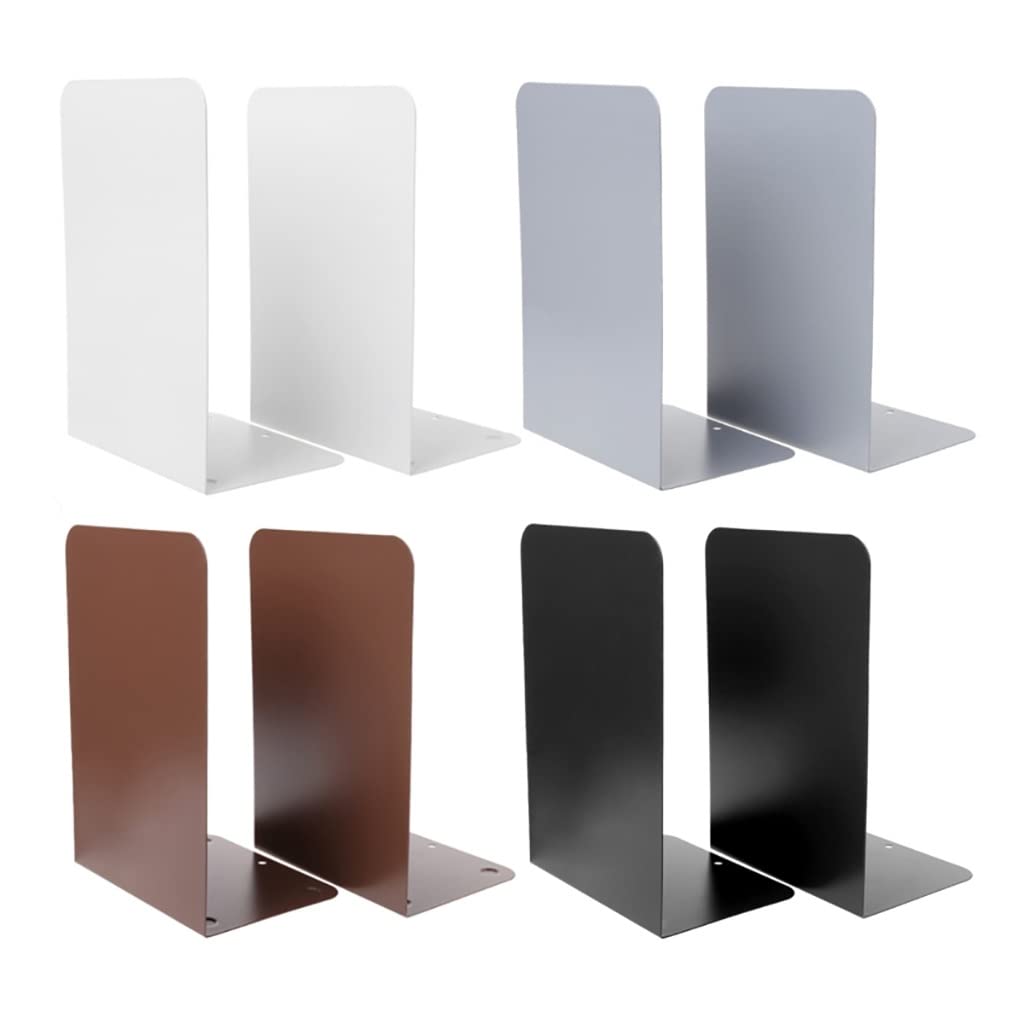 Buchstützen Robuste schwarze dekorative Metall-Buchstützen, Metall-Buchstützen for Regale, Trennwände, Stopperhalter, Bücherregalhalter, Heimdekoration, Buchstützen, Buchstopper ( Color : White )