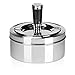 com-four® Cendrier en métal avec Fonction de Rotation pour l'intérieur et l'extérieur - cendrier Rotatif fermé - cendrier à Vent - Plateaux en Maille tempête (1 pièce - cendrier Rotatif)