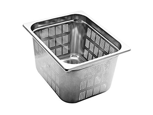 TEGLIA BACINELLA GASTRONORM INOX FORATA 1/2 mm. h 200 capacità lt. 14,4