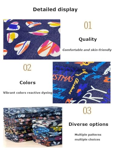 Tissu denim pour rideaux et ameublement à motif fleuri multicolore - 2