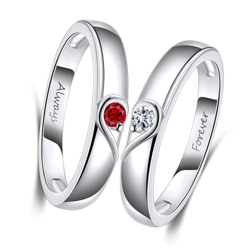 LYTTMAB Love Heart Ring For Mother Daughter Sterling S925 Silver April Birthstone Ring Friendship Rings For Best Friends Sister BFF Matching Rings I Love You Always Ring Size 8