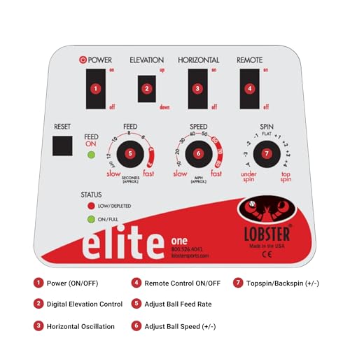 LOBSTER Sports Elite Tennis Ball Machine - Auto Portable Tennis Ball Launcher, Preloaded & Custom Drills, Spin Control, Lob Elevation Switch, Ball Speed (up to 80MPH), with Multi-Function Remote - Image 5