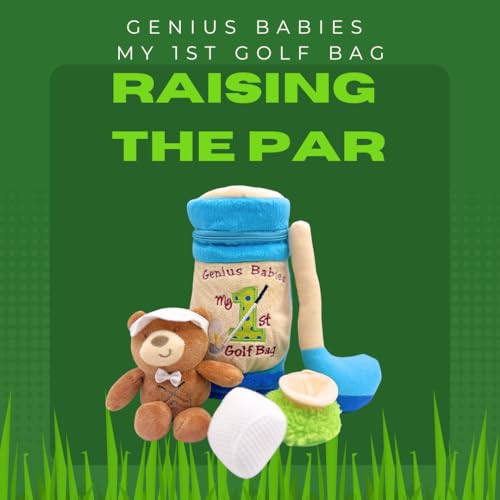 My First Baby Golf Bag, Baby Golf Set, Five Piece Set with Mini Club, Ball, Tee, Teddy Bear, Mini Bag, Lightweight, Perfect Size for Small Hands, Fun Gift for Babies, Infants and Toddlers, 9" Tall