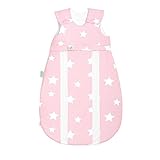  Odenwälder Jersey-Schlafsack prima klima white stars rose quarz, Größe:70