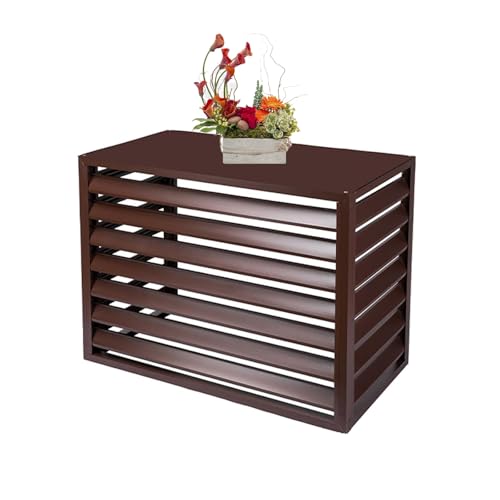 Cubre Aire Acondicionado Exterior,cubierta Para Aire Acondicionado Minisplit,aluminio, Cubierta Para Cerramiento de Aire Acondicionado Independiente(Brown,110 * 60 * 80cm)