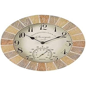 Smart Garden Products Stonegate 5065030 klok & thermom, 26,5 cm, steen
