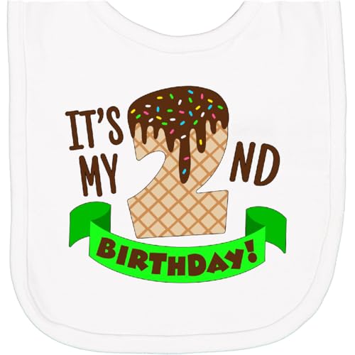 inktastic It's My Second Birthday- Chocolate Ice Cream Newborn Bib