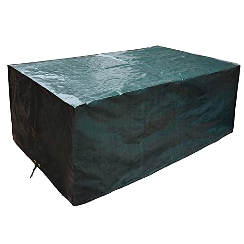 PATIO PLUS Beschermhoes voor rechthoekige tuintafel, weerbestendige anti-UV-terrasafdekking, waterdicht ademend polyester tuinmeubelen afdekking (170x95x70cm, groen)