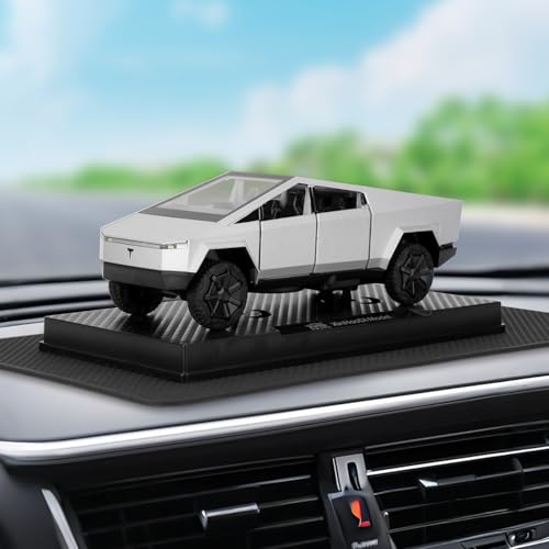 TGRCM-CZ Car Interior Ornaments with Non-Slip Fixed Pads, 1/32 Scale Die-Cast Alloy Car Dashboard Decoration with Sound and Light Function for Men and Women Silver