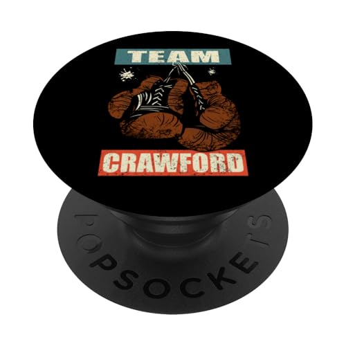 Crawford Last Name Retro Family Name Crawford Boxing PopSockets PopGrip Adhésif