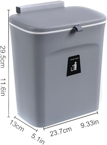 Miniatura 2 de Contenedor de compost de cocina para encimera o debajo del fregadero, cubo de basura de cocina para colgar en la pared, pequeño bote de basura con