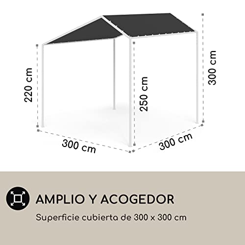 Blumfeldt Pergola con Techo 3 x 3 m, Pergolas de Jardin con Marco de Aluminio, Toldos Resistente al Aire e Impermeable, para Jardín, Patio, Terraza o BBQ, Cenadores Resistentes con Protección UV 50+ - imagen 4