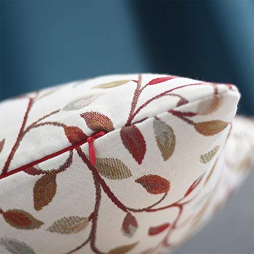 Set of 2 Jacquard Thick Cotton Lumbar Pillow Case, Decorative Bolster Throw Pillow Cover 14x20 Inch (xiaoyezi)