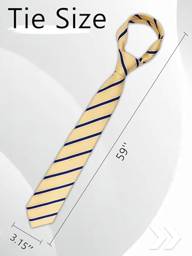 Image of Luckyvestir Striped Ties for Men Classic 3.15 inch Men's Tie Formal Neckties for Business Graduation Dinner Wedding