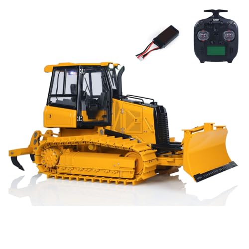 wheelfun Metal 1/12 RC Hydraulic Bulldozer D3 Remote Control Engineering Vehicles 4CH Valve Construction Car Light Sound ST8 Radio Models Hobby Grade Model for Ages 14+