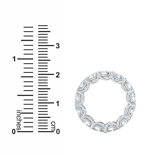 14K Gold Plated Cubic Zirconia Diamond Stackable Eternity Bands for Women - Size 74