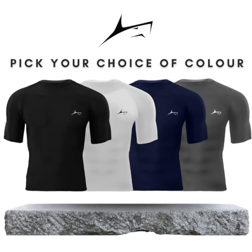 Image of PROSHARX Half Sleeve Compression T-Shirt - Men's Athletic & Sports Tights for Fitness