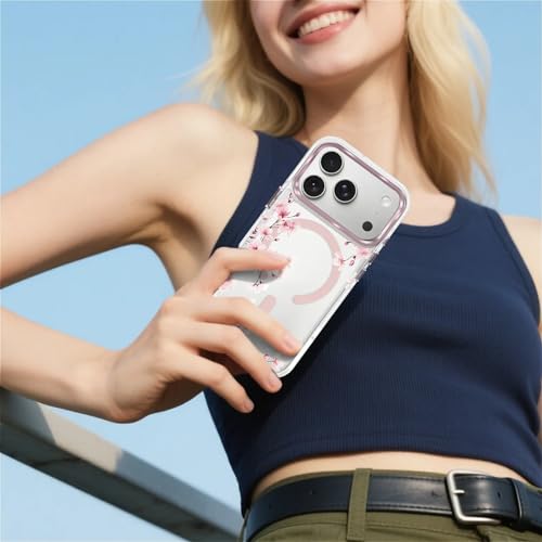 Coque antichoc iPhone 17 Pro compatible MagSafe transparente avec motif esthétique rigide - 6
