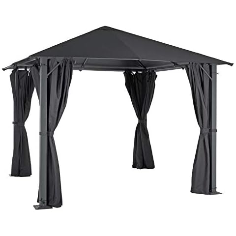 Azuma 3mx3m Gazebo Grey Garden Pavillion Party Tent Marquee Waterproof Fabric Cover